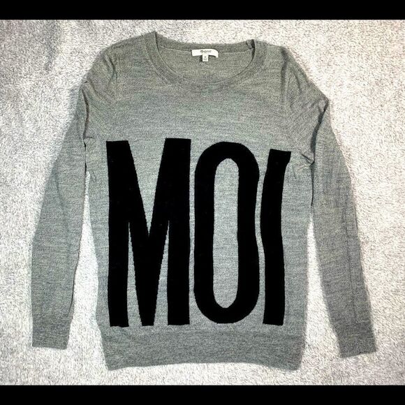 Madewell 1937 MOI Grey Pullover Sweater Medium - Picture 1 of 4